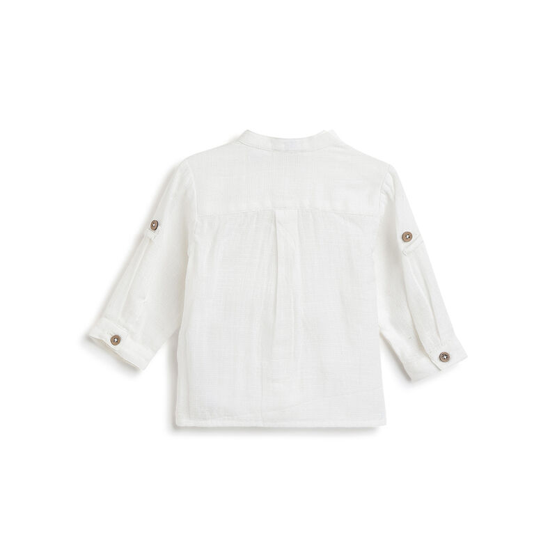 Boys Bronze Solid Long Sleeve Shirt image number 1